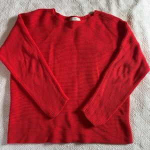 LOFT Vibrant Red Crew Neck Sweater